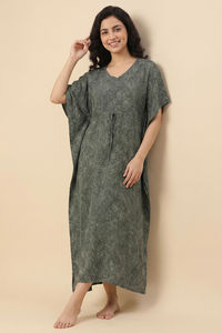 Zivame Woven Loungewear Dress - Sea Form — thumbnail 1